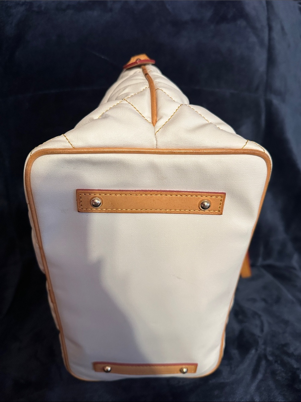 Dooney & Bourke Cream Quilted Leather Tote with Tan Trim - Picture 5 of 11